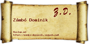 Zámbó Dominik névjegykártya