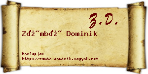 Zámbó Dominik névjegykártya