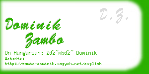 dominik zambo business card